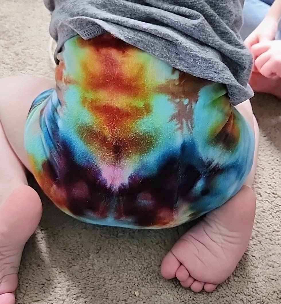 Hand dyed cloth diaper